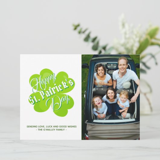 Groene Ierse Keltische Shamrock St Patrick's Day F Feestdagenkaart (Staand voorkant)