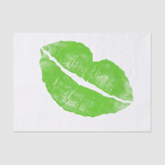 Groene Ierse lipstick Blot op Transparant BG Tissuepapier (Voorkant)