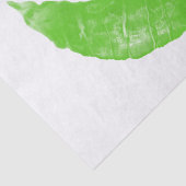 Groene Ierse lipstick Blot op Transparant BG Tissuepapier (Detail)