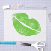 Groene Ierse lipstick Blot op Transparant BG Tissuepapier (Craft)