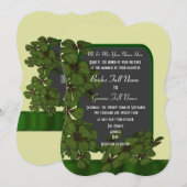  groene Ierse shamrock bruiloft Kaart (Voorkant / Achterkant)