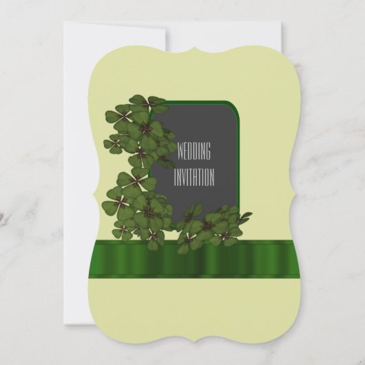 groene Ierse shamrock bruiloft Kaart (Achterkant)