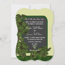 groene Ierse shamrock bruiloft Kaart
