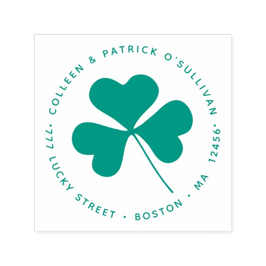 Groene Ierse Shamrock Floral Clover Zelfinktende Stempel (Design)