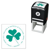 Groene Ierse Shamrock Floral Clover Zelfinktende Stempel (In situ)