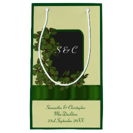 Groene Ierse shamrock gepersonaliseerde bruiloft Klein Cadeauzakje