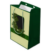 Groene Ierse shamrock gepersonaliseerde bruiloft Medium Cadeauzakje (Achterkant Gekanteld)