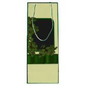 Groene Ierse shamrock gepersonaliseerde bruiloft Wijn Cadeautas (Achterkant)