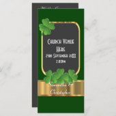 Groene Ierse shamrock klaver bruiloft programma Programmakaart (Voorkant / Achterkant)