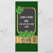 Groene Ierse shamrock klaver bruiloft programma Programmakaart (Voorkant)