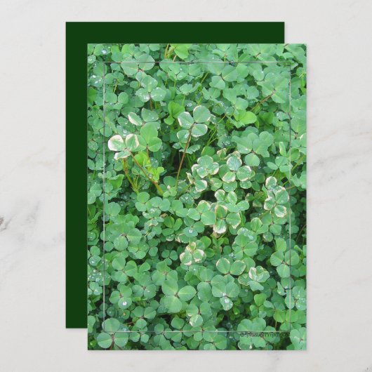 Groene Ierse Shamrock uitnodiging template (Voorkant / Achterkant)