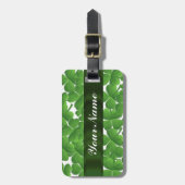 Groene Ierse shamrocken gepersonaliseerd Bagagelabel (Voorkant verticaal)
