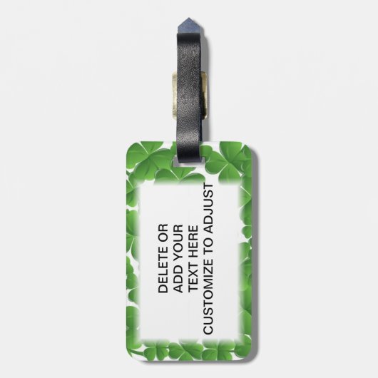Groene Ierse shamrocken gepersonaliseerd Bagagelabel (Achterkant verticaal)