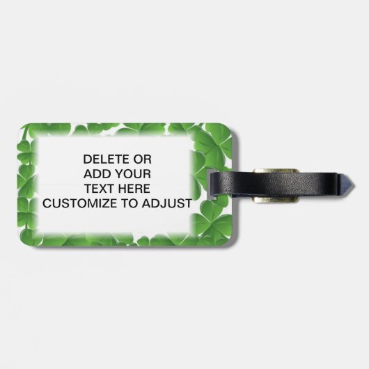 Groene Ierse shamrocken gepersonaliseerd Bagagelabel (Achterkant horizontaal)