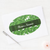 Groene Ierse shamrocken gepersonaliseerd Ovale Sticker (Envelop)