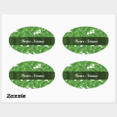 Groene Ierse shamrocken gepersonaliseerd Ovale Sticker (Vel)
