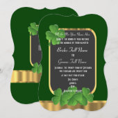 Groene Ierse sjamrock bruiloft Kaart (Voorkant / Achterkant)
