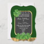 Groene Ierse sjamrock bruiloft Kaart (Voorkant)
