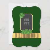 Groene Ierse sjamrock bruiloft Kaart (Achterkant)