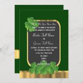 Groene Ierse sjamrock clover bruiloft Kaart (Voorkant / Achterkant)