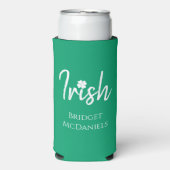 Groene Ierse Vierbladige Klaver St. Patrick's Dag Seltzer Blikjeskoeler (Seltzer Voorkant)