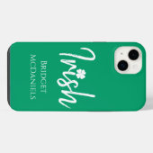 Groene Ierse vierbladige klaver St. Patrick's Day iPhone Hoesje (Achterkant horizontaal)