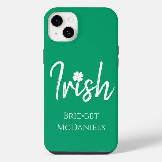 Groene Ierse vierbladige klaver St. Patrick's Day iPhone Hoesje (Achterkant)