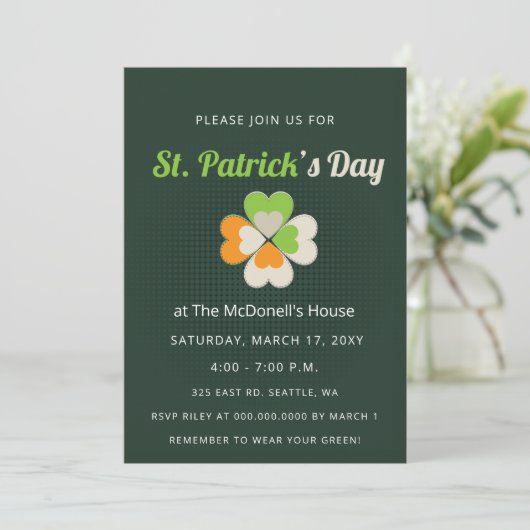 Groene Ierse vlag Shamrock St Patricks Day Kaart (Staand voorkant)