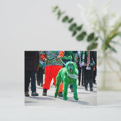 Groene Ierse Wolfshond Hond St. Patrick's Day Para Briefkaart (Staand voorkant)
