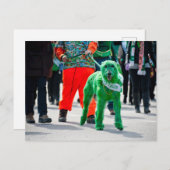 Groene Ierse Wolfshond Hond St. Patrick's Day Para Briefkaart (Voorkant / Achterkant)