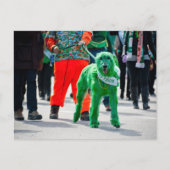 Groene Ierse Wolfshond Hond St. Patrick's Day Para Briefkaart (Voorkant)