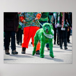 Groene Ierse Wolfshond Hond St. Patrick's Day Para Poster
