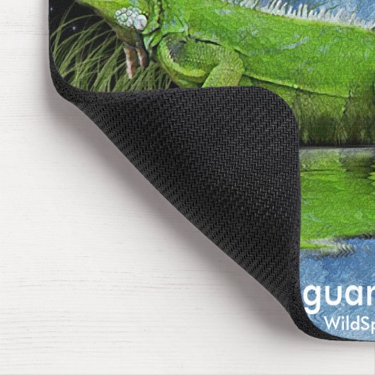 Groene Iguana & Maan Wildlife Art Mousemat Muismat (Hoek)