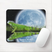 Groene Iguana & Maan Wildlife Art Mousemat Muismat (Met muis)