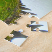 Groene Iguana omhoog dichtbij en persoonlijke foto Legpuzzel (Zijkant)