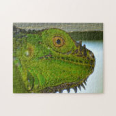 Groene Iguana omhoog dichtbij en persoonlijke foto Legpuzzel (Horizontaal)