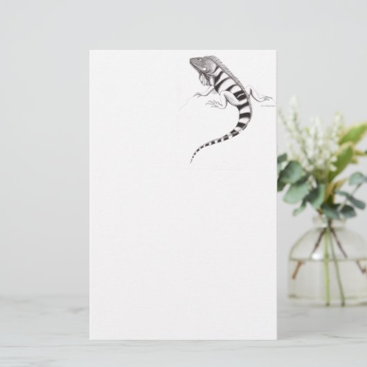 Groene Iguana Pen Studie Stationery Briefpapier (Staand voorkant)