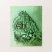 Groene Iguana Realistische Tekening, Cute Reptile Legpuzzel (Verticaal)
