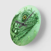 Groene Iguana-, realistische tekening Ronde Klok (Hoek)