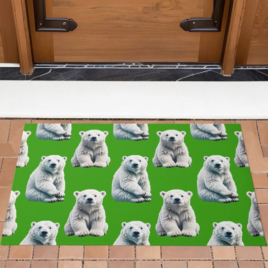 Groene ijsbeerpatroonontwerp deurmat
