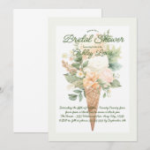 Groene ijshoorn, Boho bloemige ijsjes Kaart (Voorkant / Achterkant)