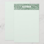  groene ijzige sierkopbal en Jouw naam Briefpapier (Voorkant / Achterkant)