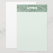  groene ijzige sierkopbal en Jouw naam Briefpapier (Voorkant / Achterkant)