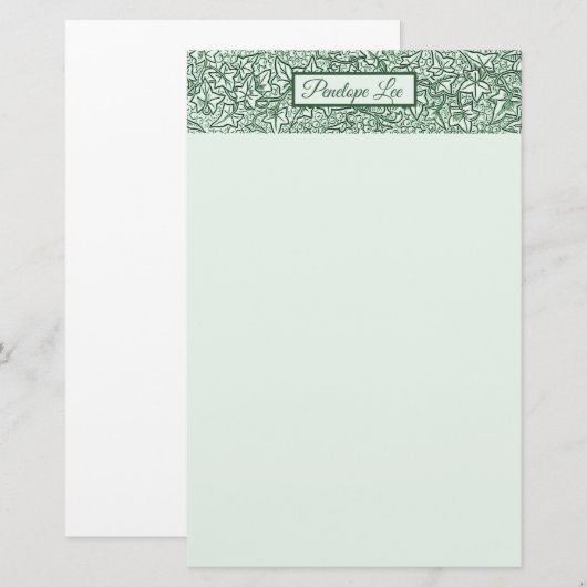  groene ijzige sierkopbal en Jouw naam Briefpapier (Voorkant / Achterkant)