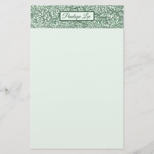  groene ijzige sierkopbal en Jouw naam Briefpapier (Voorkant)