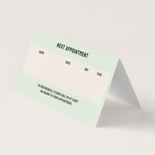 Groene Illustratie Wasserijmand Afspraak Visitekaartje (Achterkant)