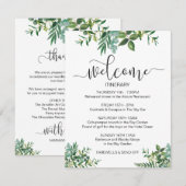 Groene Illustratie Welkom bij Trouwweekend Informatiekaartje (Voorkant / Achterkant)