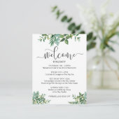 Groene Illustratie Welkom bij Trouwweekend Informatiekaartje (Staand voorkant)