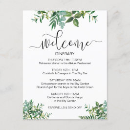 Groene Illustratie Welkom bij Trouwweekend Informatiekaartje