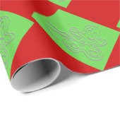 Groene in reliëf gegraveerde "rode" fluitvlieg cadeaupapier (Rol Hoek)